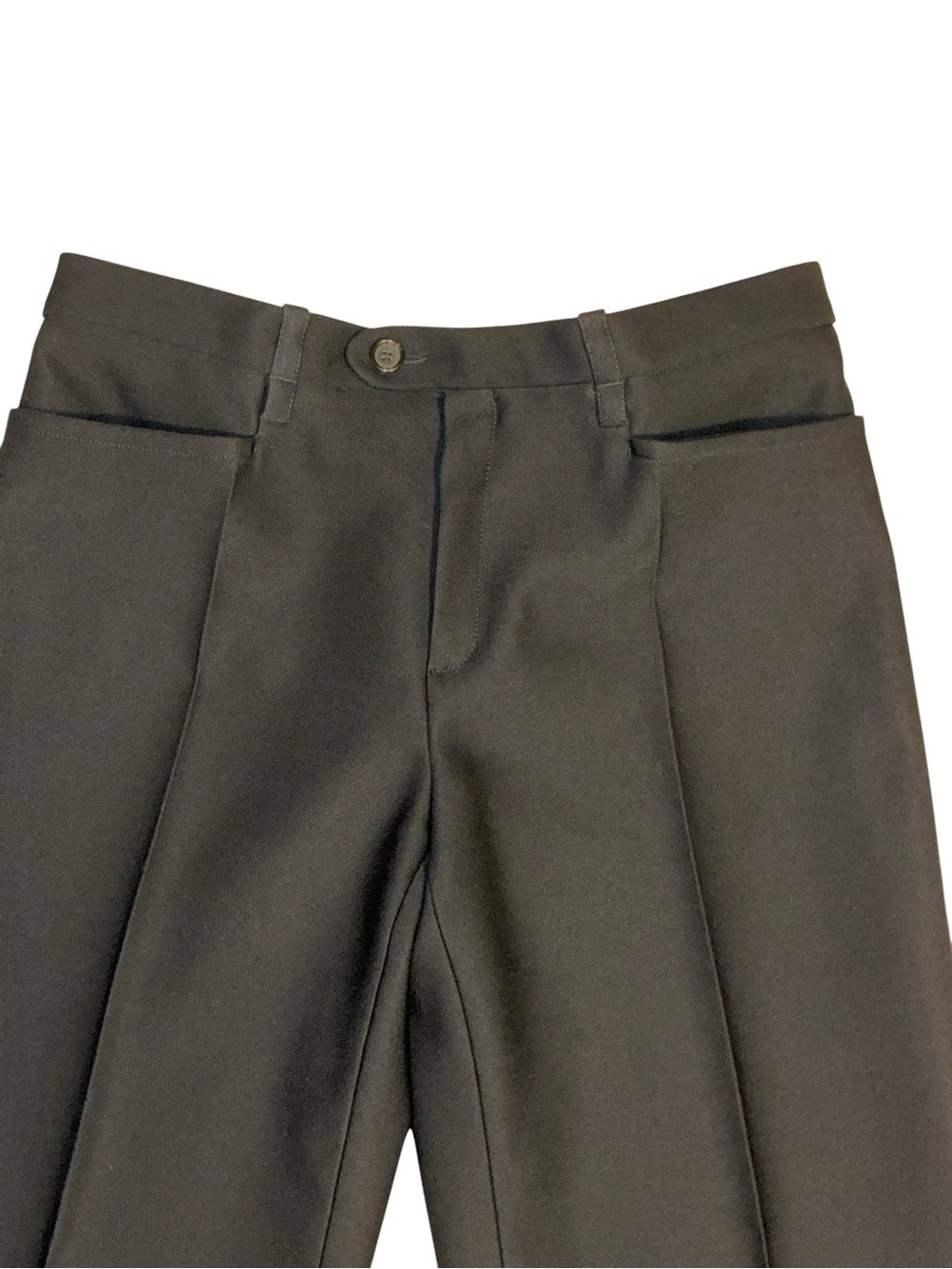 Chloé Black Wool Silk Wide Leg Tailored Trousers Made France FR 40 US 8 - Picture 2 of 12